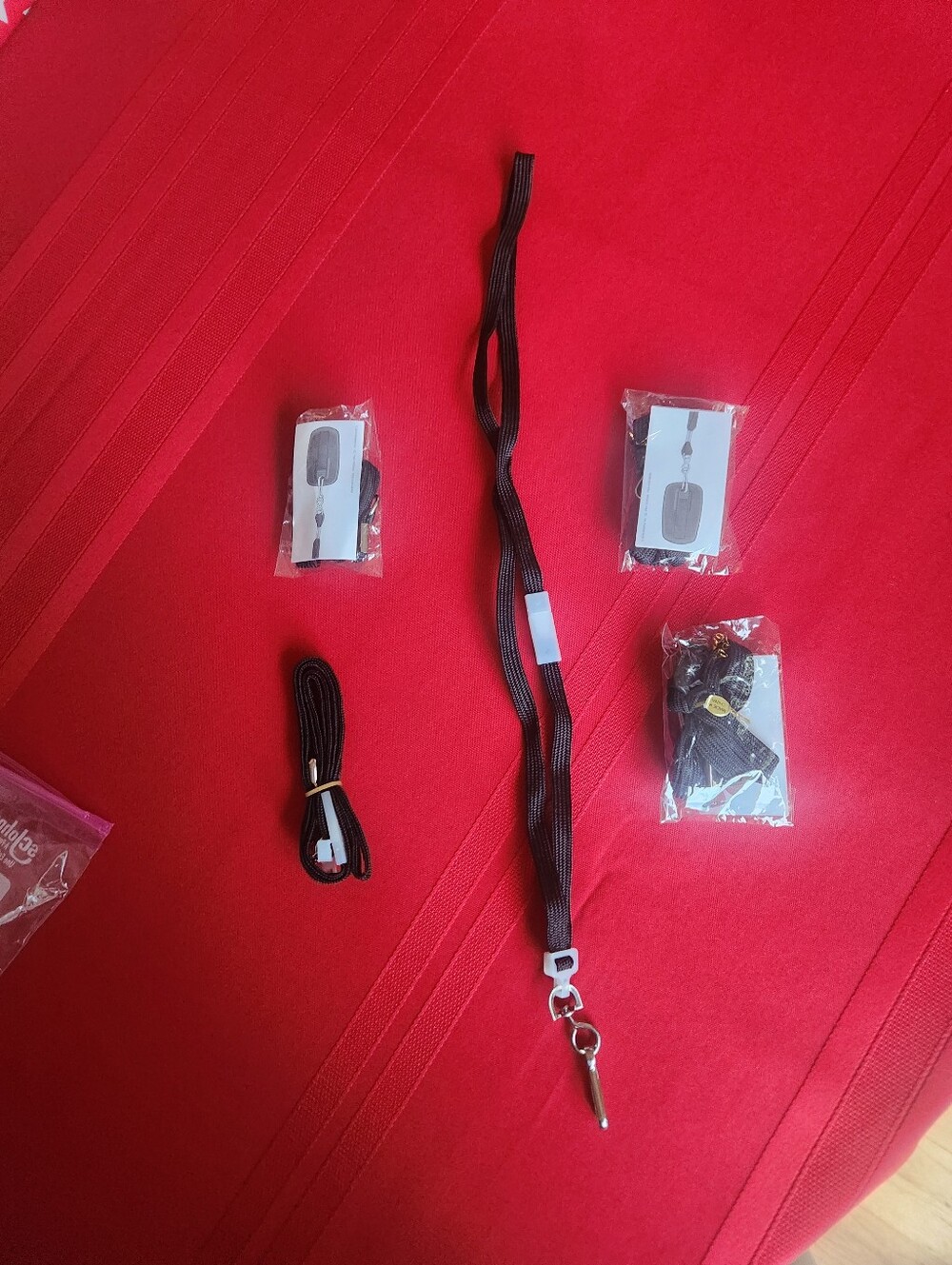 Set Of 5 Universal Black Lanyard with Detachable Clip and Accessory Cords